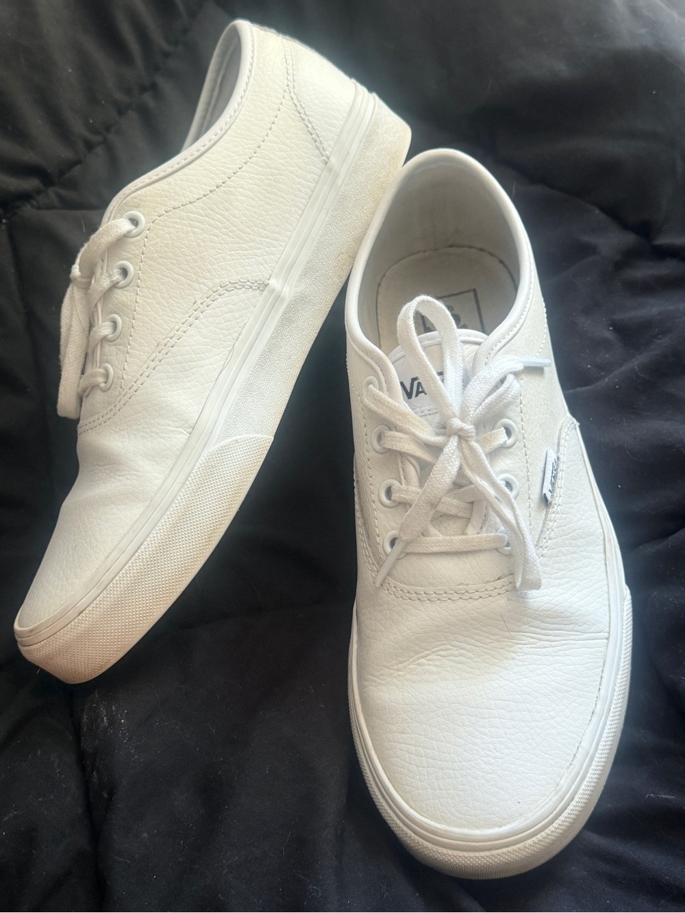 Vans White Authentic Leather Sneakers 9.5